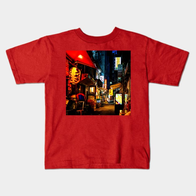 Toyko Alley Kids T-Shirt by JonHerrera